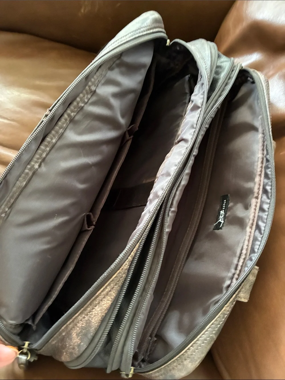 Black Rivet Vintage-Style Distressed Brown Laptop Briefcase